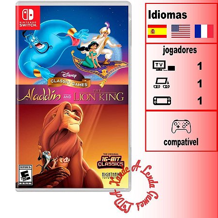 Jogo Disney Classic Games: Aladdin E O Rei Leão Disney