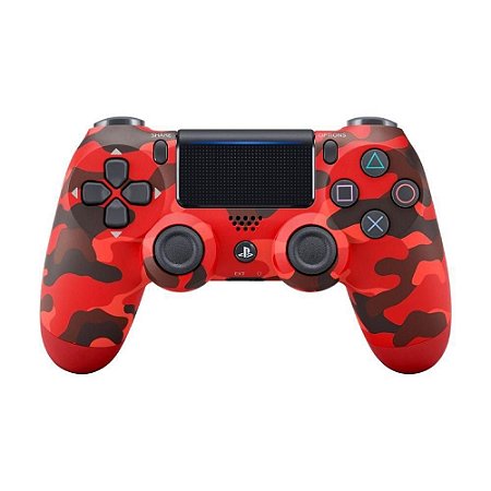Controle Dualshock 4 - PS4 - Novo - Vermelha Camuflada