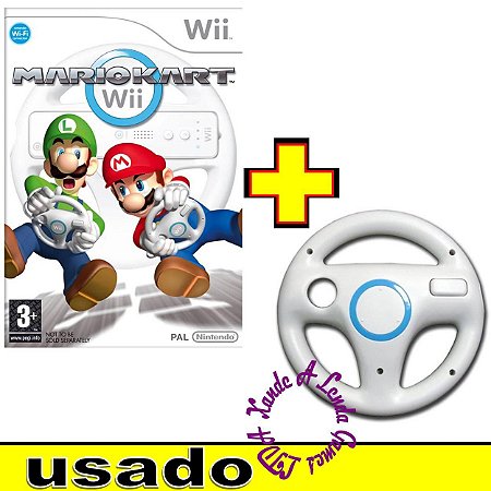 Wii Wheel Branco + Mario Kart - Wii - Usado [sem caixa]