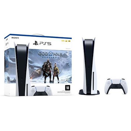 Console PlayStation 5 com Leitor de Blu-ray + God of War Ragnarok (Nacional)