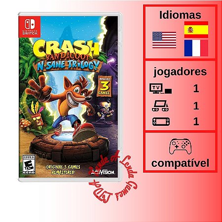 Crash Bandicoot N'Sane Trilogy - SWITCH [EUA] - Usado - Xande A