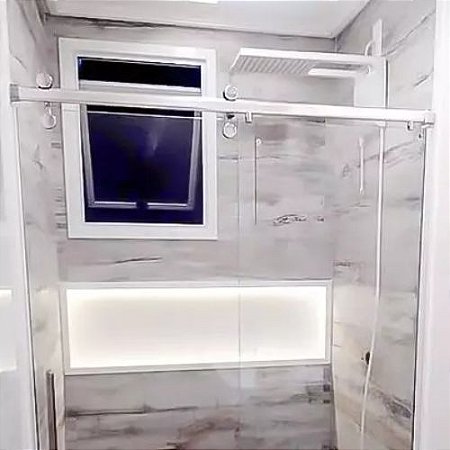 Box Elegance F1 150 com Tubo Oblongo Cromado – Idea Glass