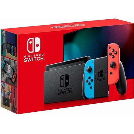 Console Nintendo Switch 32Gb Standard Cor Vermelho Neon e Azul Neon