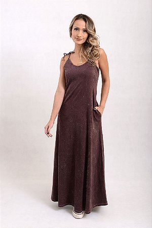 VESTIDO LONGO BERINJELA MARMORIZADO - R$ 69,90 no PIX ou R$ 73,60 no cartão e para compras no site acima de R$ 400,00 usando o cupom 5000