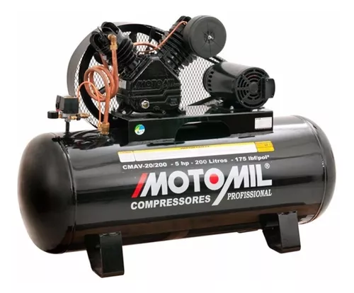 COMPRESSOR CMAV-20/200 5,0HP TRIF 220/380V 175LBS -MOTOMIL