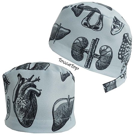 Gorro Cirúrgico, Órgãos e Partes do Corpo, Grafite Desenho, Verde Mar