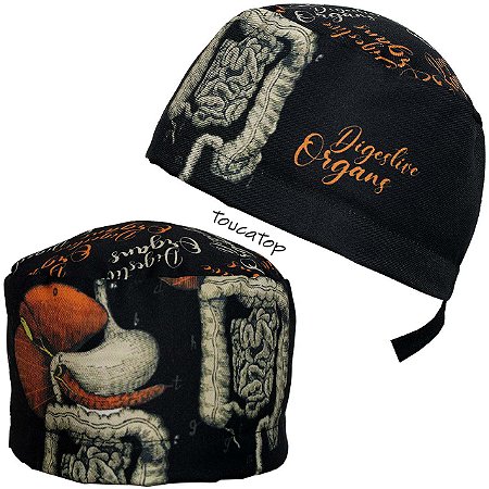 Gorro Cirúrgico, Digestive Organs, Órgãos Digestivos,  Preto