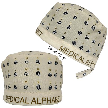 Gorro Cirúrgico, Medical Alphabet, Alfabeto Médico, Bege