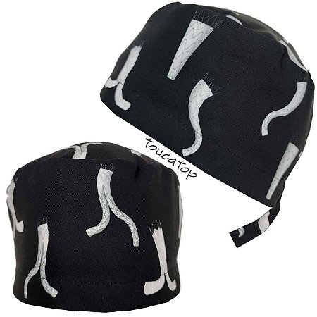 Gorro Cirúrgico, Próteses Cardíacas, Stents, Tubos, Preto