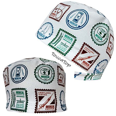 Gorro Cirúrgico, Selos Médicos, Cinza