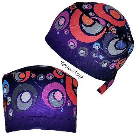 Gorro Cirúrgico, Círculos Coloridos Abstratos, Roxo