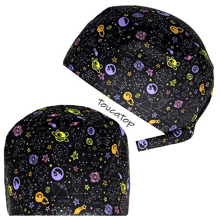 Gorro Cirúrgico, Planetas e Constelações, Estrelas, Espaço, Preto