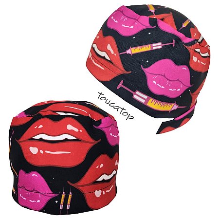 Gorro Cirúrgico, Preenchimento Labial, Bocas, Preto