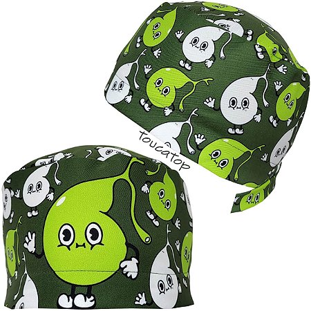 Gorro Cirúrgico, Vesícula Biliar, Verde e Branca, Verde