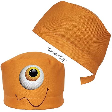 Gorro Cirúrgico, Olho Frontal Sorrindo, Laranja