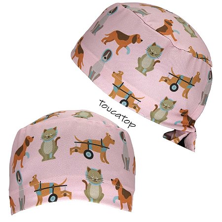 Gorro Cirúrgico, Cachorros e Gatos Machucados, Andador, Rosa