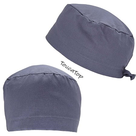 Gorro Cirúrgico, Cores Lisas, 100% Algodão, Cinza