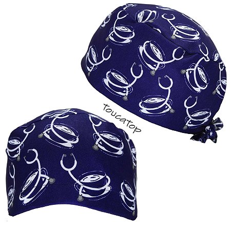 Gorro Cirúrgico, Xicara de café, Estetoscopio, Azul