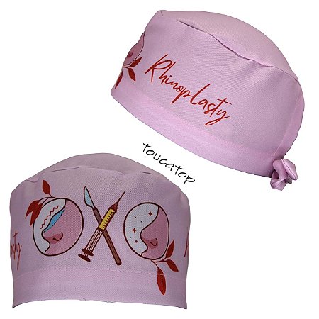 Gorro Cirúrgico, Rhinoplasty Vermelho Laterais, Nariz Rosa, Rosa