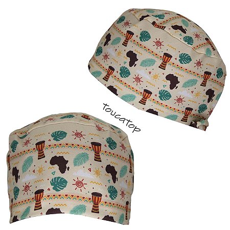 Gorro Cirúrgico, Coleção África, Símbolos, Bege