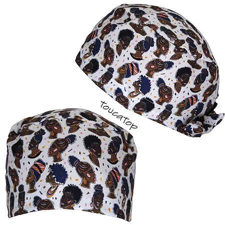 Gorro Cirúrgico, Coleção Africa, Mulheres, Branco