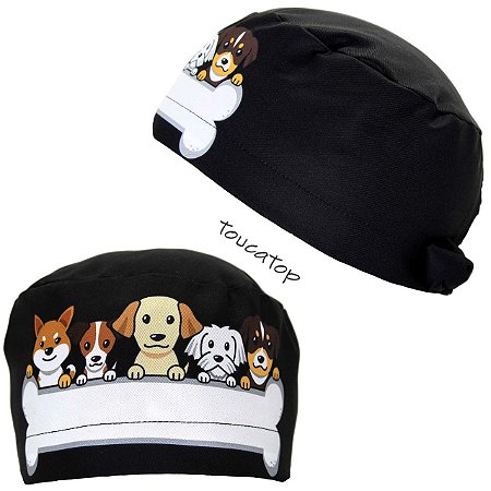 Gorro Cirúrgico, Cachorros Frontais Osso, Preto