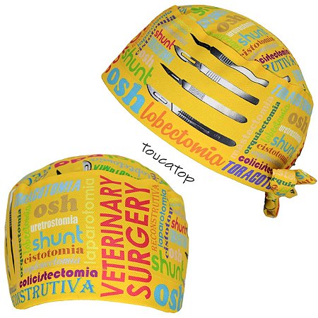 Gorro Cirúrgico, Veterinary Surgery, Nuvem de Palavras, Amarelo