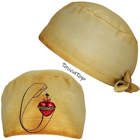 Gorro Cirúrgico, Sagrado Coração de Maria, Bege