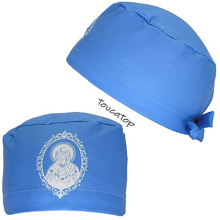 Gorro Cirúrgico, Nossa Senhora das Graças, frontal, azul