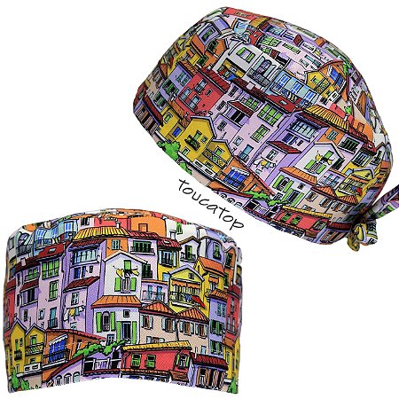 Gorro Cirúrgico, Casinhas coloridas, Lilas, Salmão, Amarelo, Branco