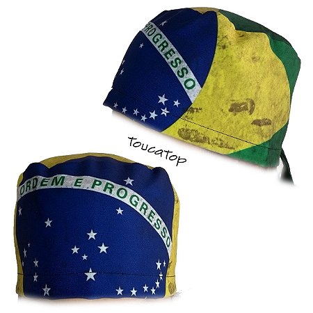 Gorro Cirúrgico, Bandeira Brasil Estilizada com Manchas