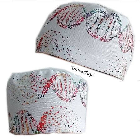 Gorro Cirúrgico, DNA Colorido, Branco