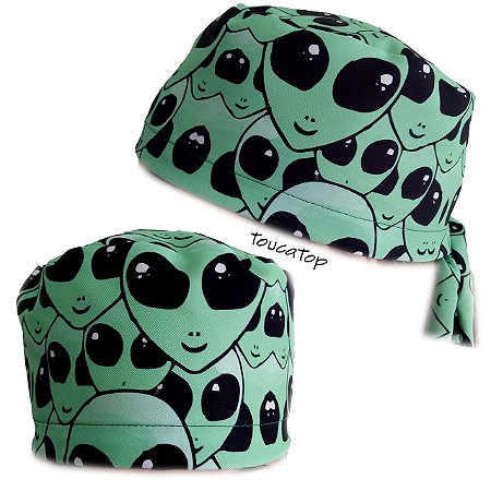 Gorro Cirúrgico, Emoji de ET, ETS, Alienígenas, Verde