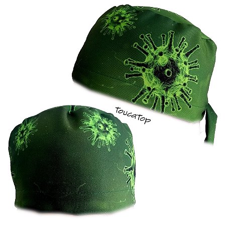 Gorro Cirúrgico, Micro Organismos, Vírus, Verde