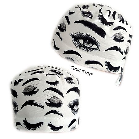 Gorro Cirúrgico, Olhos Cílios e Sobrancelhas, Branco