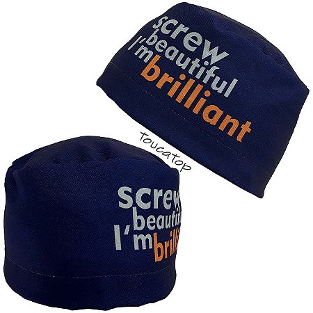 Gorro Cirúrgico, Screw Beautiful, Brilliant Laranja, Azul