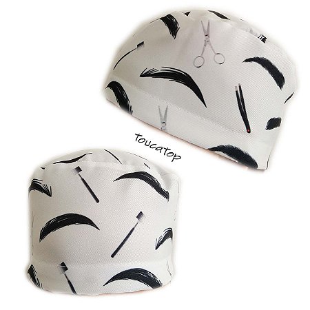 Gorro Cirúrgico, Design Sobrancelhas, Pincel Tesoura, Branco