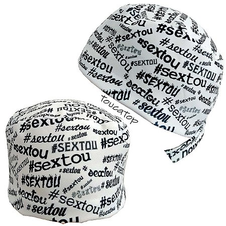 Gorro Cirúrgico, #Sextou Hashtags, Textos Pretos, Branco