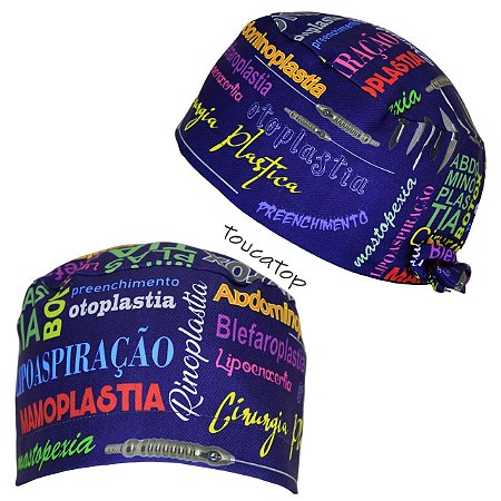 Gorro Cirúrgico, Cirurgia Plástica, Nuvem de Palavras, Azul