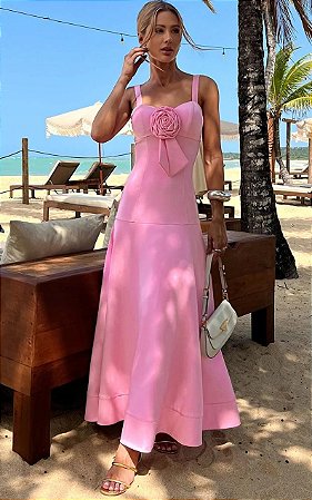Vestido Midi Rosa