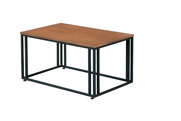 Mesa de Centro Industrial Tampo em Madeira Rústica Lisboa