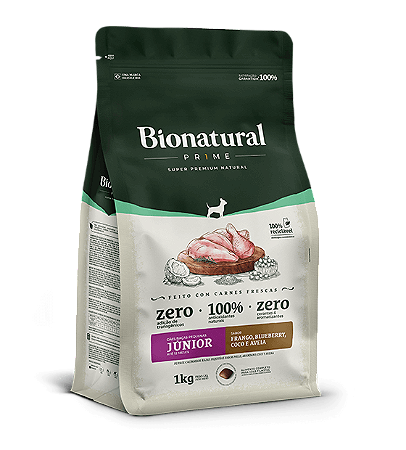 RAÇÃO BIONATURAL PRIME CÃES RAÇAS PEQUENAS JÚNIOR FRANGO 10KG