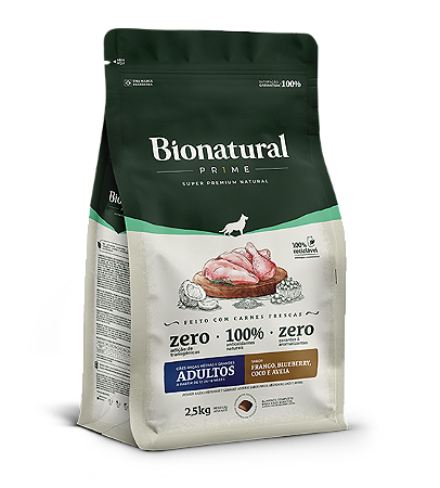 RAÇÃO BIONATURAL PRIME CÃES RAÇAS MÉDIAS E GRANDES ADULTOS FRANGO 15kg