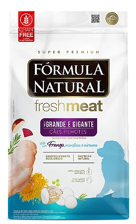 Ração Fórmula Natural Fresh Meat 12 kg Cães Filhotes Portes Grande e Gigante Frango, Mandioca e Cúrcuma