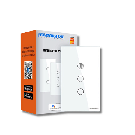 Interruptor Touch Zigbee 3 botões NovaDigital BRANCO