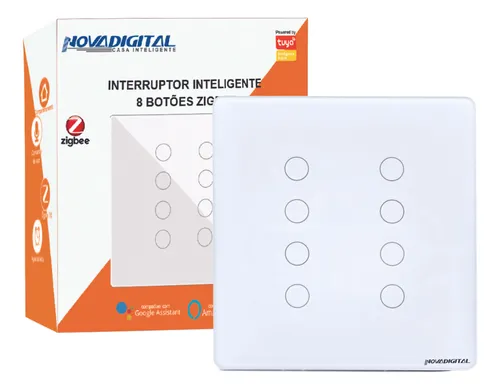 NOVA DIGITAL ZIGBEE INETRRUPTOR 4X4 8 BOTÕES BRANCO