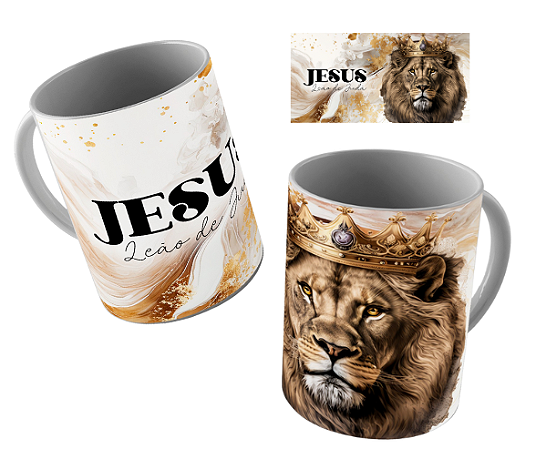 Jesus Leão de Judá - Caneca de Cerâmica