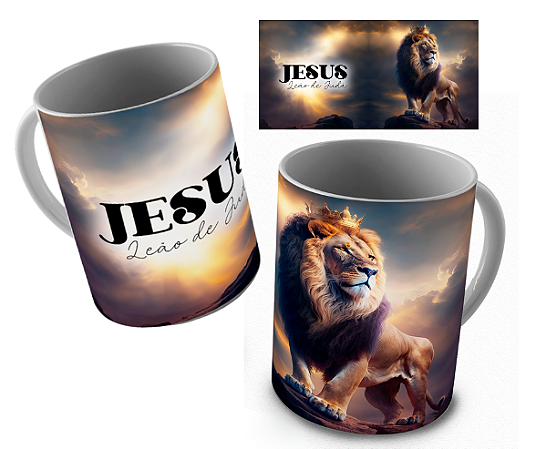 Jesus Leão de Judá 2 - Caneca de Cerâmica