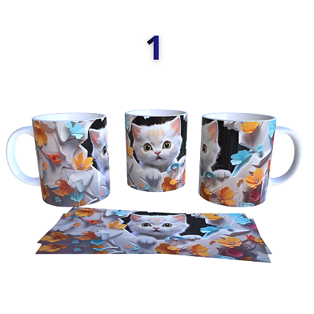 Caneca Cerâmica Personalizada - Gatinhos Fofos