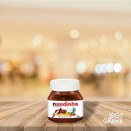 Rótulo adesivo personalizado para pote de Nutella 140g